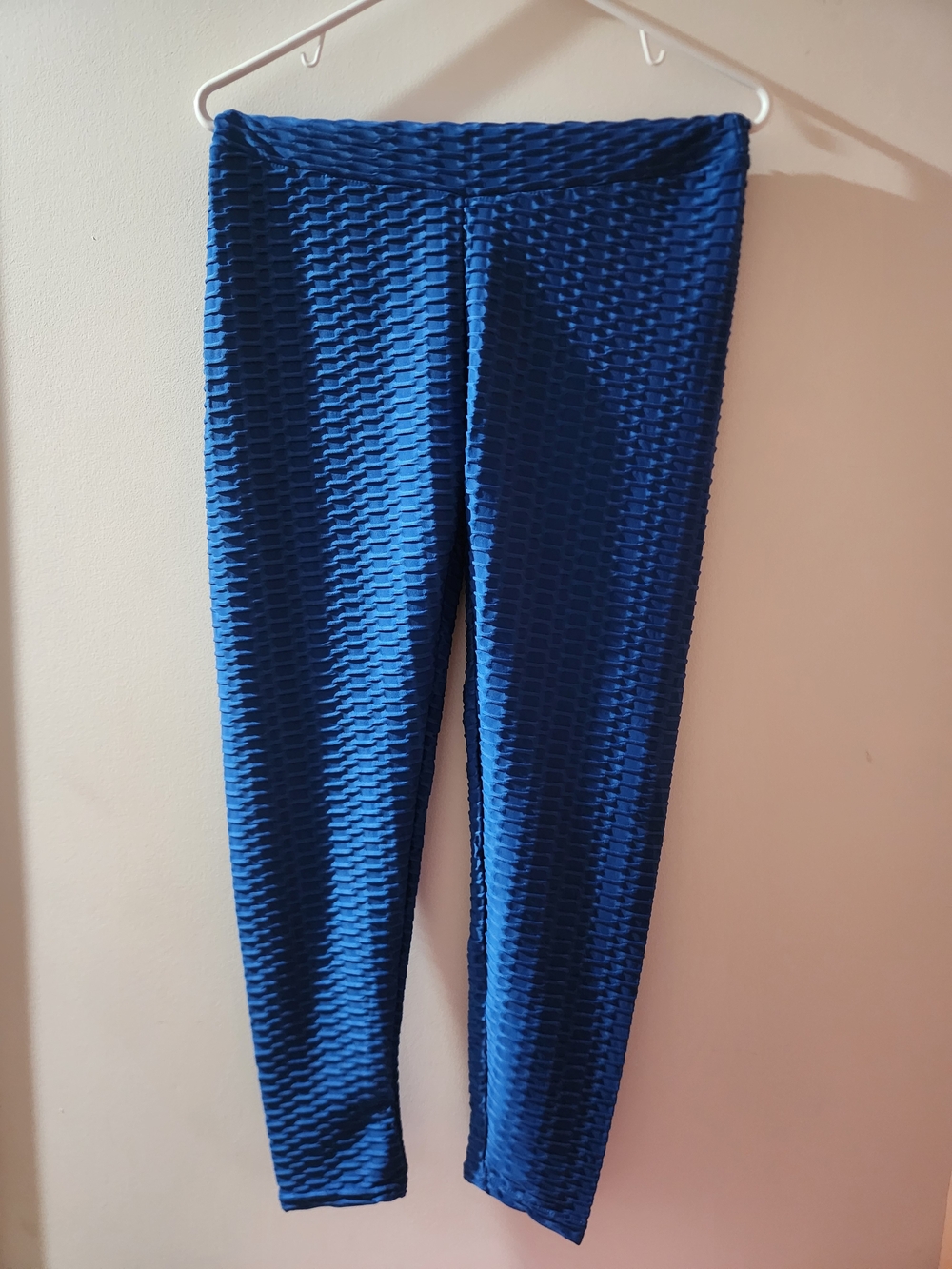 Amazon Royal Blue Textured High-Rise Leggings